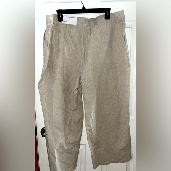 Claiborne Light Tan Drawstring Capri Pants XL - Picture 2 of 3